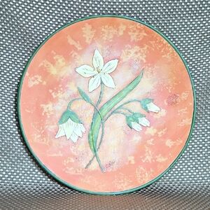 Bobs Pottery Pie Plate Romance N Blooms Lily Flowers Artist Karen Hillard Good